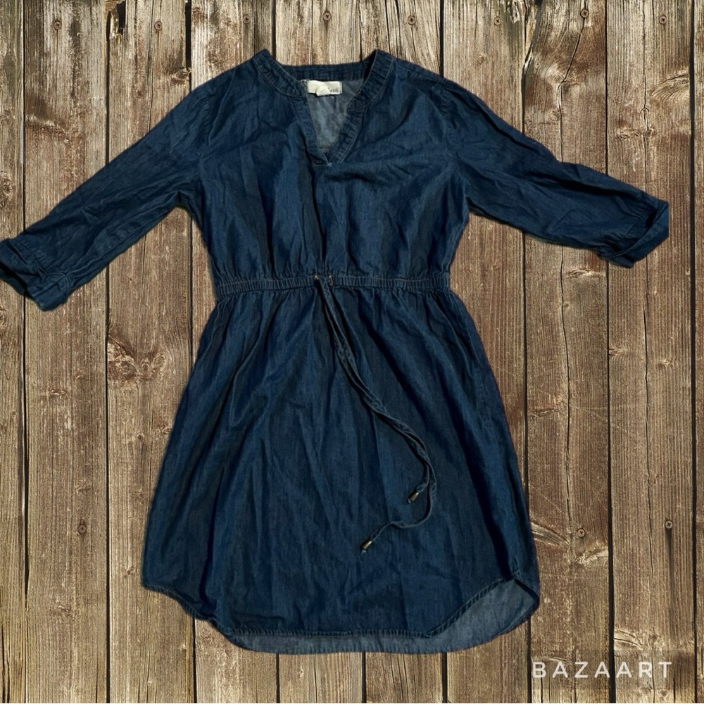 Sauci jean blue dress 3/4 sleeve just above knee size s
